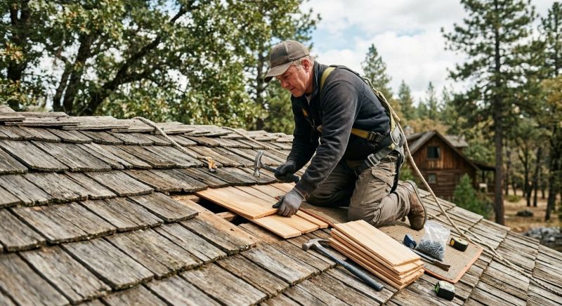 Cedar Shake Roof Repair in Evergreen, CO