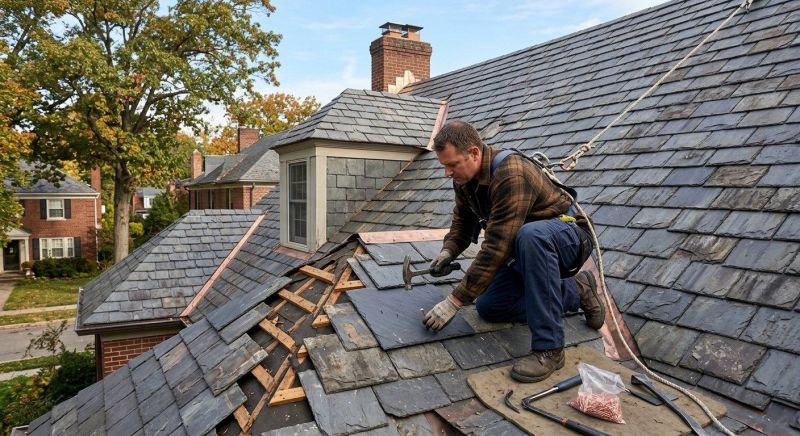 Slate Roof Leak Repair in Conifer, CO