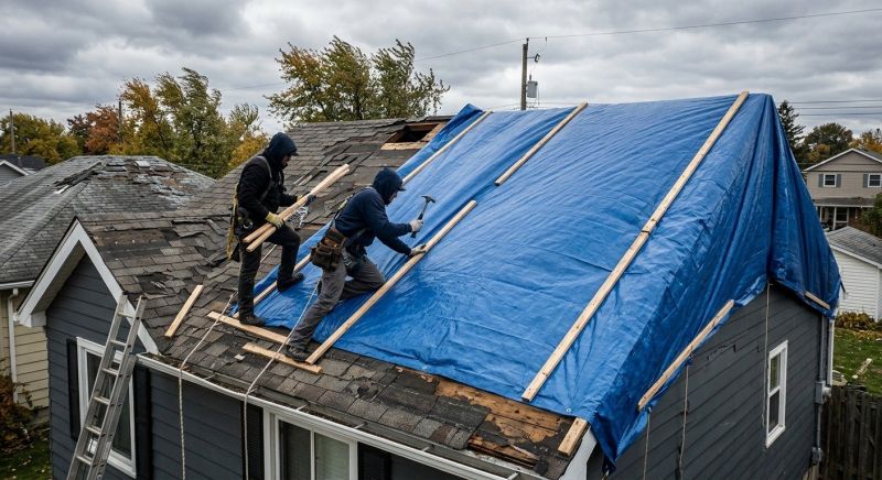 Storm Damage Roof Tarping in Conifer, CO
